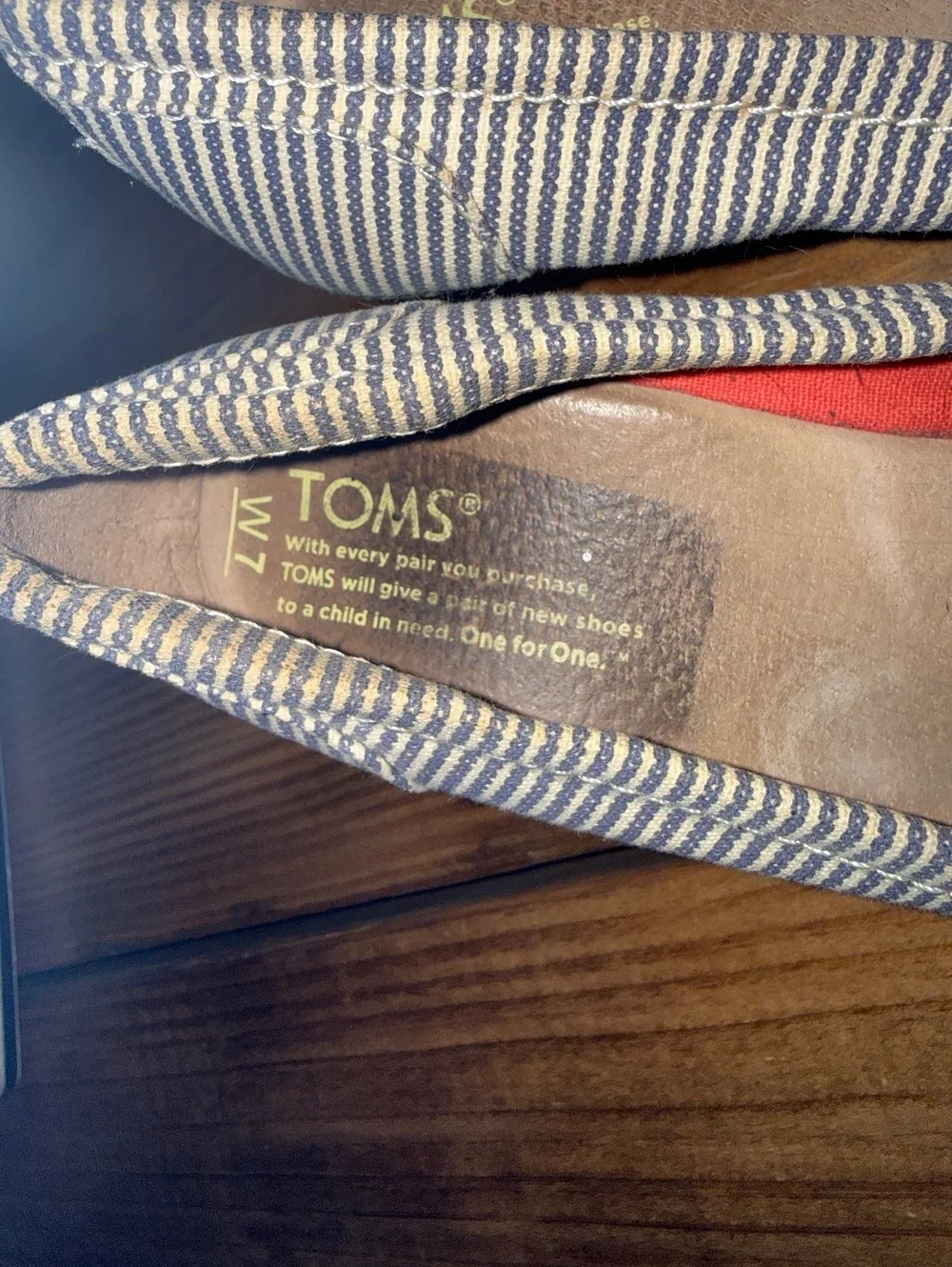 TOMS Women's Striped Peep Toe Wedges, Size 7